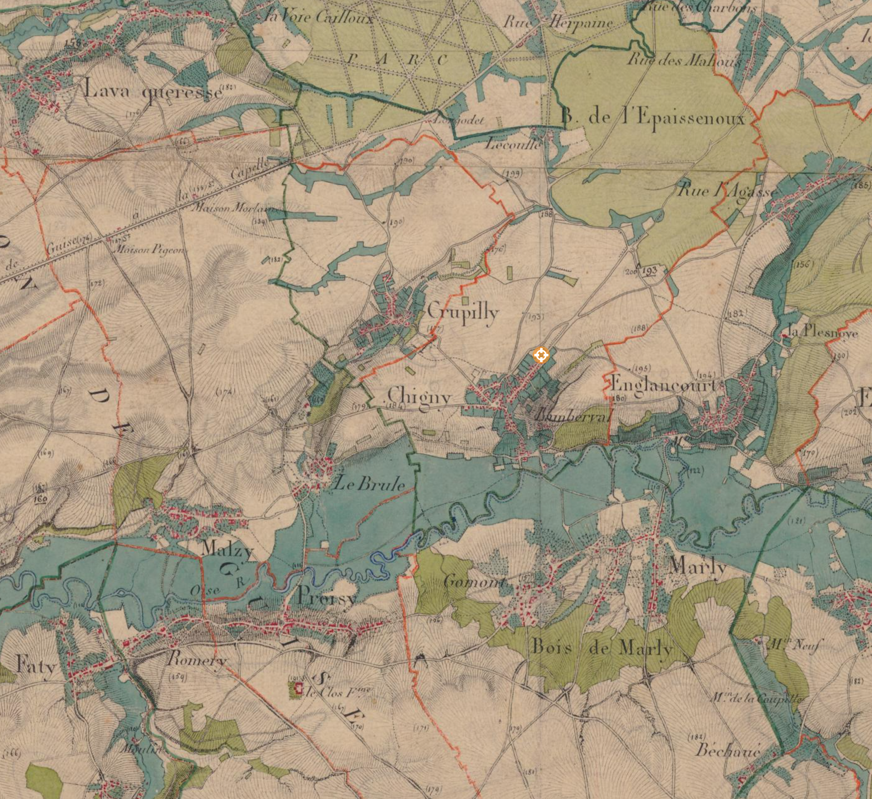 Carte d'État-Major de Chigny (1820–1866)